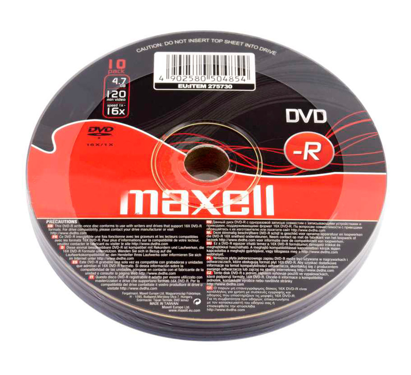 maxell dvd r 4.7gb/120min, 16x speed, spindle pack 10τμχ maxell dvd r 4.7gb/120min, 16x speed, spindle pack 10τμχ