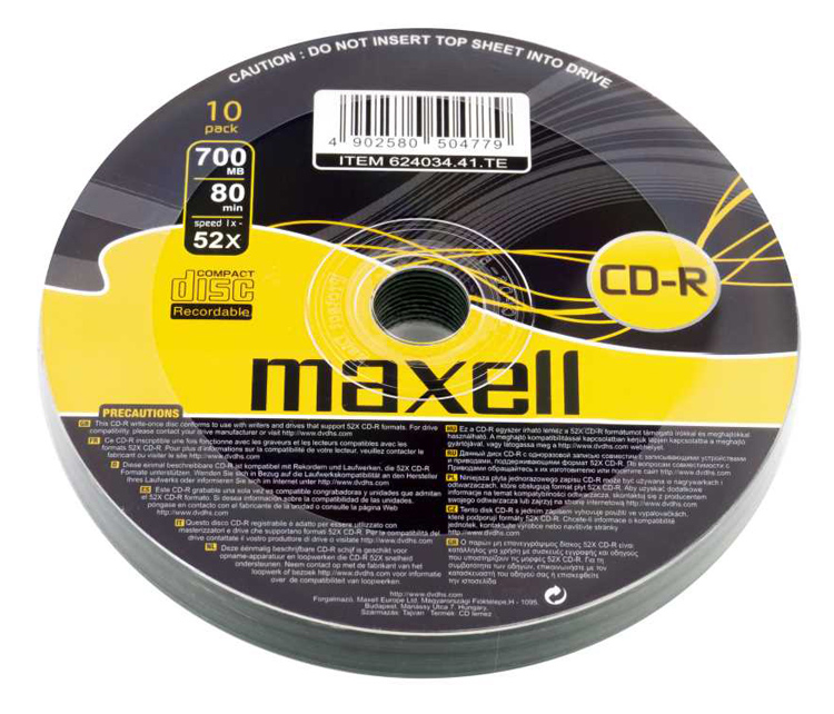 maxell cd r 624034 41, 700ΜΒ, 80min, 52x speed, spindle pack 10τμχ maxell cd r 624034 41, 700ΜΒ, 80min, 52x speed, spindle pack 10τμχ